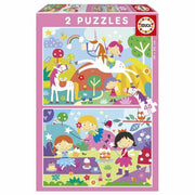 2-Puzzle Set Educa Fantasy world 48 Pieces