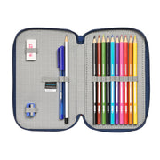 Double Pencil Case Buzz Lightyear Navy Blue (28 Pieces)