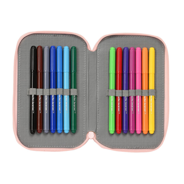 Double Pencil Case Na!Na!Na! Surprise Fabulous Pink 12.5 x 19.5 x 4 cm (28 Pieces)
