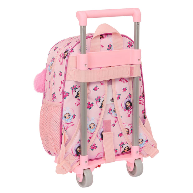 School Rucksack with Wheels Na!Na!Na! Surprise Fabulous Pink 28 x 34 x 10 cm