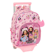 School Rucksack with Wheels Na!Na!Na! Surprise Fabulous Pink 28 x 34 x 10 cm