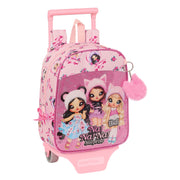 School Rucksack with Wheels Na!Na!Na! Surprise Fabulous Pink 22 x 27 x 10 cm