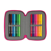 Double Pencil Case Pinypon Blue Pink 12.5 x 19.5 x 4 cm (28 Pieces)