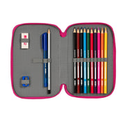 Double Pencil Case Pinypon Blue Pink 12.5 x 19.5 x 4 cm (28 Pieces)