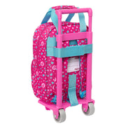 School Rucksack with Wheels Pinypon Blue Pink 20 x 28 x 8 cm