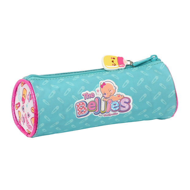 Cylindrical School Case The Bellies 20 x 7 x 7 cm Purple Turquoise White