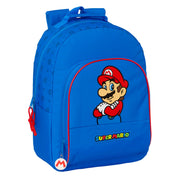 School Bag Super Mario Play Blue Red 32 x 42 x 15 cm
