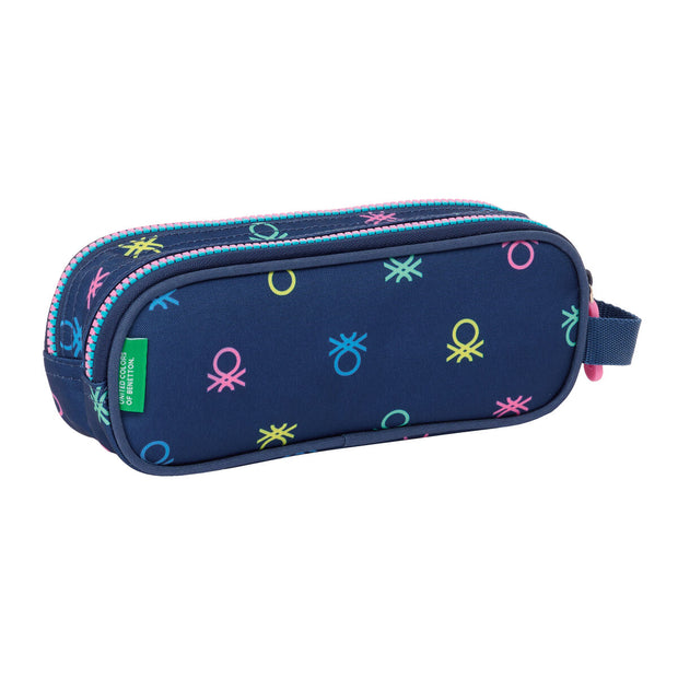 Double Carry-all Benetton Cool Navy Blue 21 x 8 x 6 cm