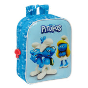 Child bag Los Pitufos Blue 22 x 27 x 10 cm
