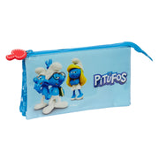 Double Carry-all Los Pitufos Blue 22 x 12 x 3 cm