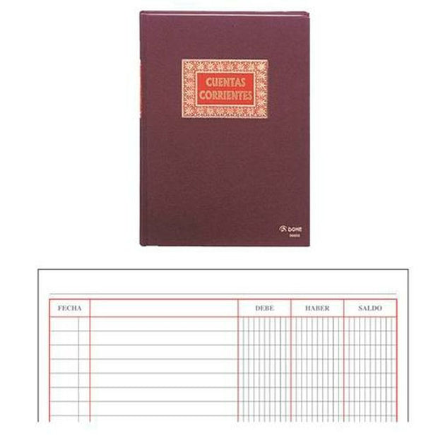 Account Book DOHE 09908 100 Sheets A4 Burgundy