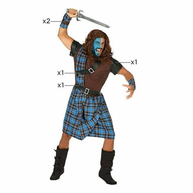 Costume for Adults Blue (5 pcs) Scottish Man