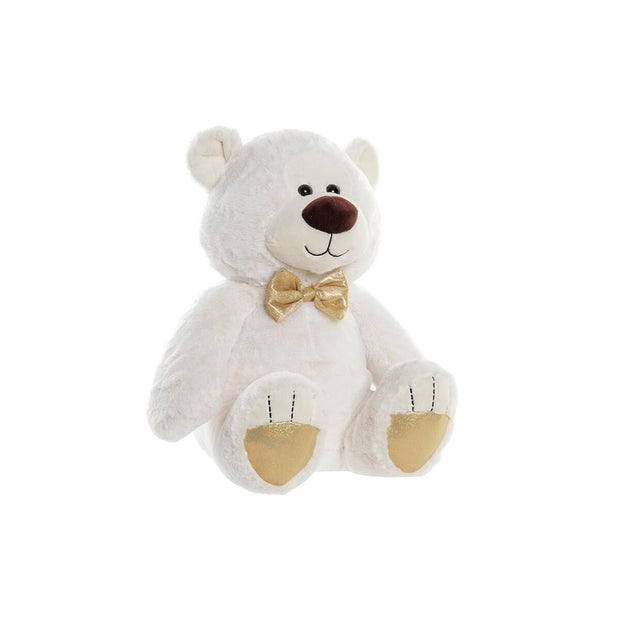 Teddy Bear DKD Home Decor Bow tie White Golden Metal Children's Bear 30 x 40 cm 25 x 25 x 30 cm