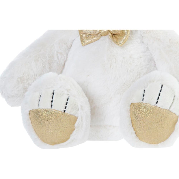 Teddy Bear DKD Home Decor Bow tie White Golden Metal Children's Bear 30 x 40 cm 30 x 30 x 36 cm