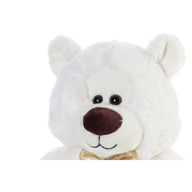Teddy Bear DKD Home Decor Bow tie White Golden Metal Children's Bear 30 x 40 cm 30 x 30 x 36 cm