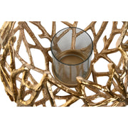 Candleholder DKD Home Decor Golden Aluminium Crystal 30 x 30 x 21 cm