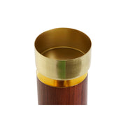 Candleholder Home ESPRIT Brown Golden Aluminium Acacia 8 x 8 x 27 cm