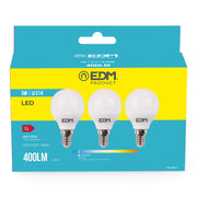 Pack of 3 LED bulbs EDM G 5 W E14 400 lm Ø 4,5 x 8 cm (6400 K)