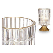 LED Lantern Metal Golden Transparent Glass (10,7 x 18 x 10,7 cm)