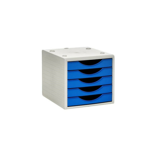 Modular Filing Cabinet Archivo 2000 ArchivoTec Serie 4000 Blue 5 drawers Din A4 Grey 34 x 27 x 26 cm
