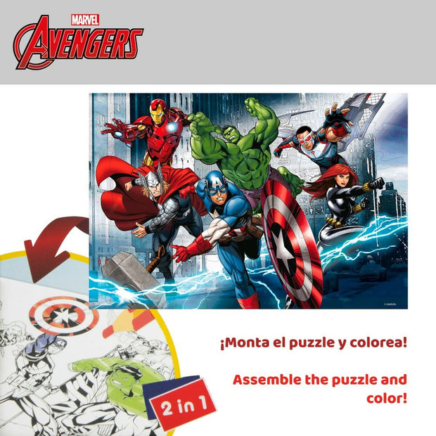 Child's Puzzle The Avengers Double-sided 60 Pieces 50 x 35 cm (12 Units)
