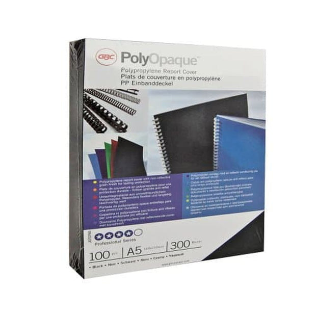 Binding covers GBC PolyClearView 100 Units Black A4 polypropylene