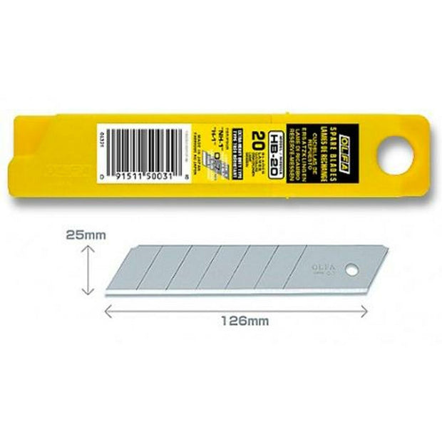 Blade Olfa Replacement 20 Units 10 x 2,5 cm