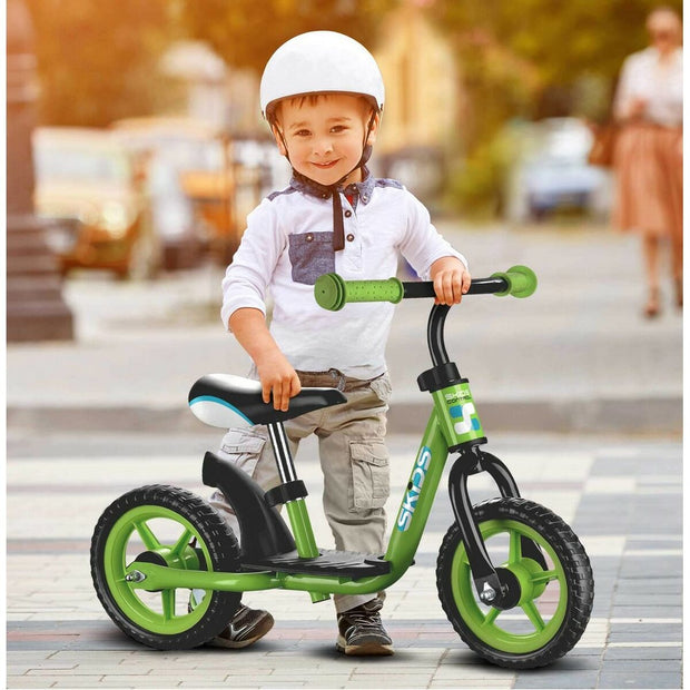 Children's Bike Skids Control Green Steel Footrest