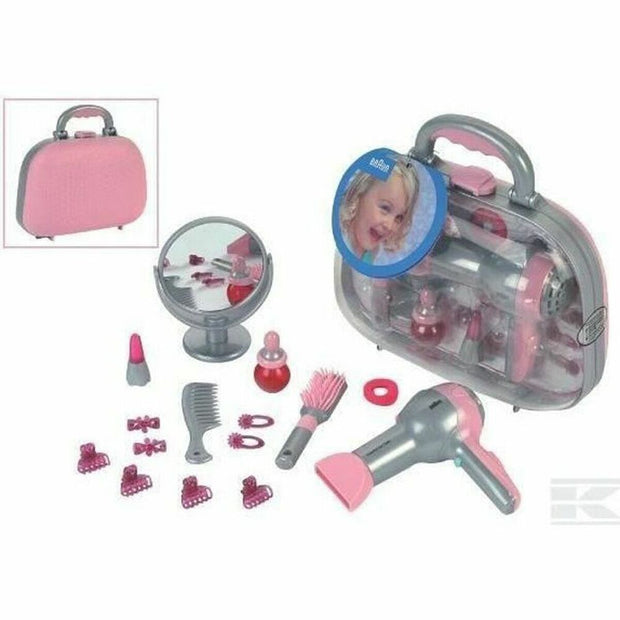 Child's Hairedressing Set Klein Braun Pink Grey