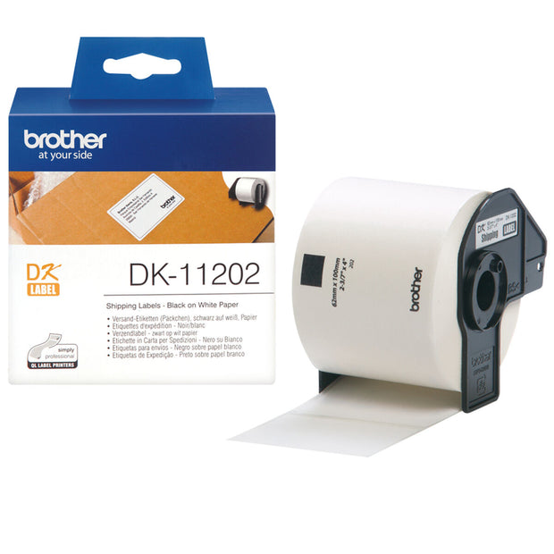 Printer Labels Brother DK-11202 Black/White 62 x 100 mm (3 Units)