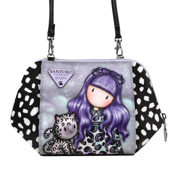 Shoulder Bag Gorjuss Smitten kitten Black White (26 x 15,5 x 9,5 cm)