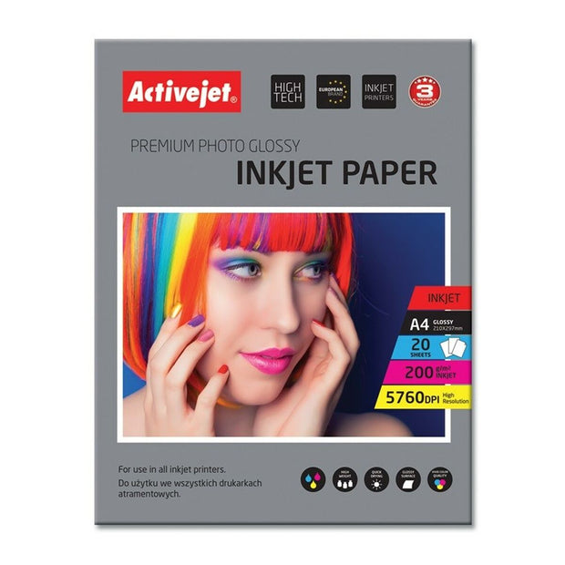 Glossy Photo Paper Activejet AP4-200G20 A4 20 Sheets 21 x 29,7 cm