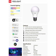 Smart Light bulb Yeelight YLQPD-0011 White Multicolour F 9 W E27 806 lm (2700 K) (6500 K)