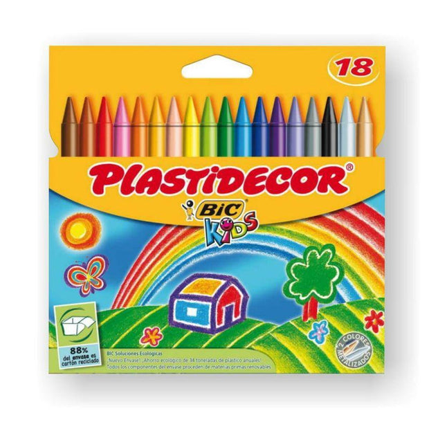 Coloured crayons Plastidecor 8757712 18 Pieces Multicolour