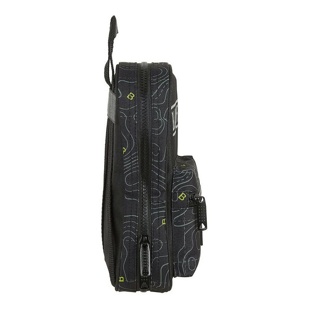 Backpack Pencil Case BlackFit8 M747A Black Green 12 x 23 x 5 cm (33 Pieces)