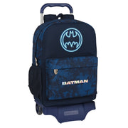 School Rucksack with Wheels Batman Legendary Navy Blue 30 x 43 x 14 cm