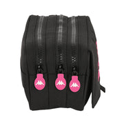 Triple Carry-all Kappa Black and pink Black (21,5 x 10 x 8 cm)