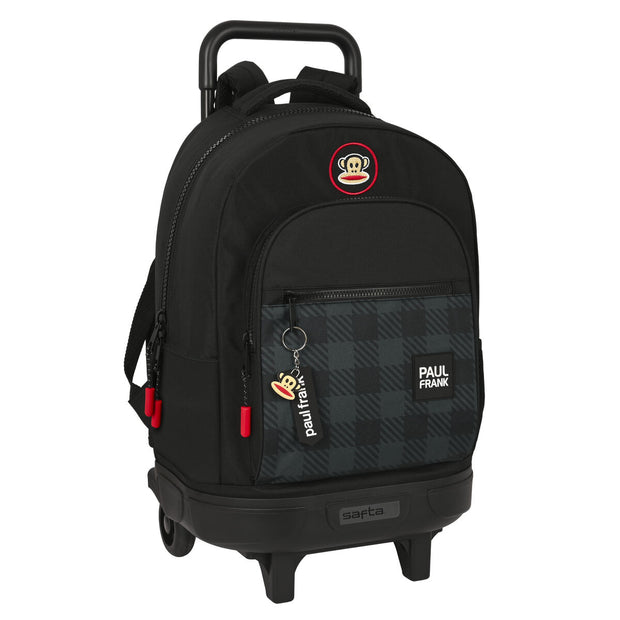 School Rucksack with Wheels Paul Frank Campers Black 33 X 45 X 22 cm