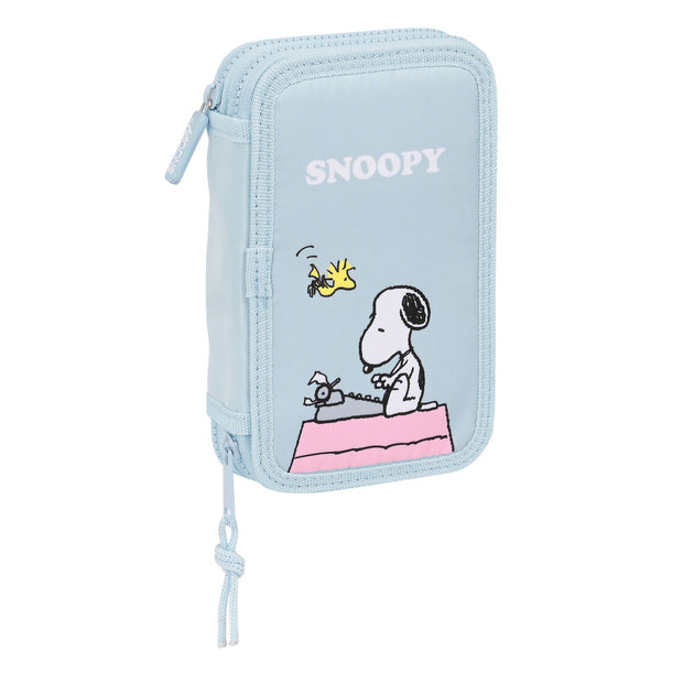School Case with Accessories Snoopy Imagine Blue 12.5 x 19.5 x 4 cm (28 Pieces)