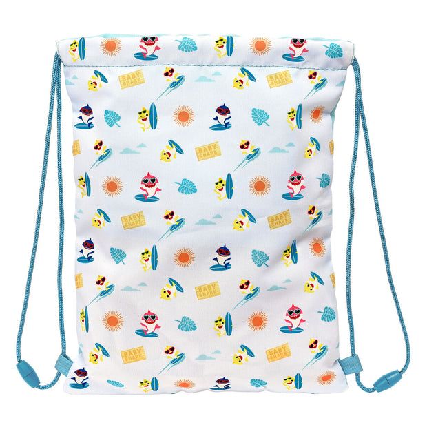 Backpack with Strings Baby Shark Surfing Blue White 26 x 34 x 1 cm