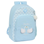 School Bag Glow Lab Cisnes Blue 30 x 46 x 14 cm