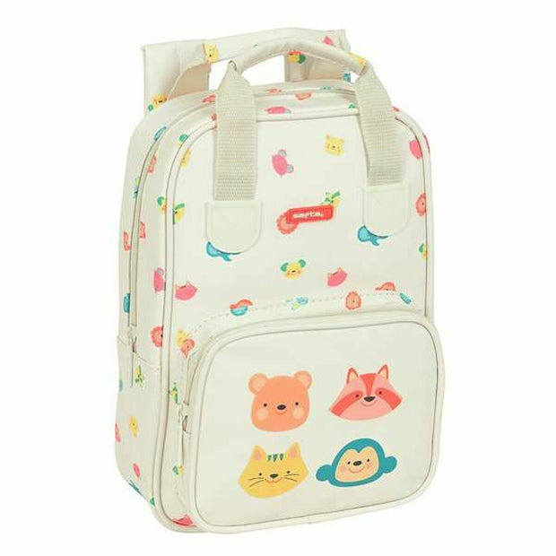 Child bag Safta Cabecitas Cream 20 x 28 x 8 cm