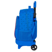 School Rucksack with Wheels Super Mario Play Blue Red 33 X 45 X 22 cm