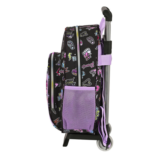 School Rucksack with Wheels Monster High Creep Black 28 x 34 x 10 cm