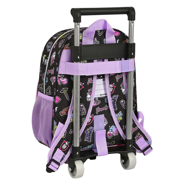 School Rucksack with Wheels Monster High Creep Black 28 x 34 x 10 cm