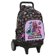 School Rucksack with Wheels Monster High Creep Black 33 X 45 X 22 cm