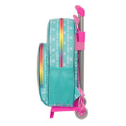 School Rucksack with Wheels Rainbow High Paradise Turquoise 28 x 34 x 10 cm