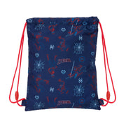 Backpack with Strings Spider-Man Neon Navy Blue 26 x 34 x 1 cm