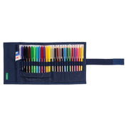 Pencil Case Benetton Cool Navy Blue 7 x 20 x 7 cm Roll-up 27 Pieces