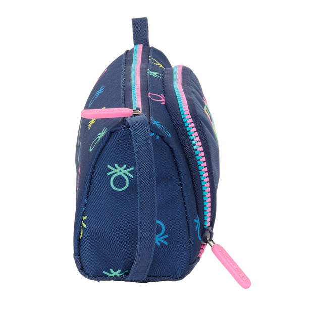 School Case with Accessories Benetton Cool Navy Blue 20 x 11 x 8.5 cm (32 Pieces)